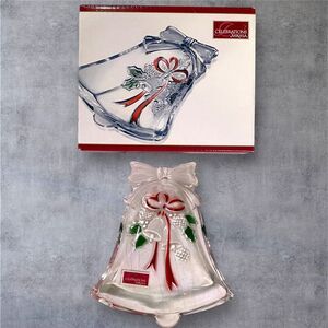 Crystal Christmas Bell Dish Celebrations By Mikasa NIB Holiday Collection 6.75”